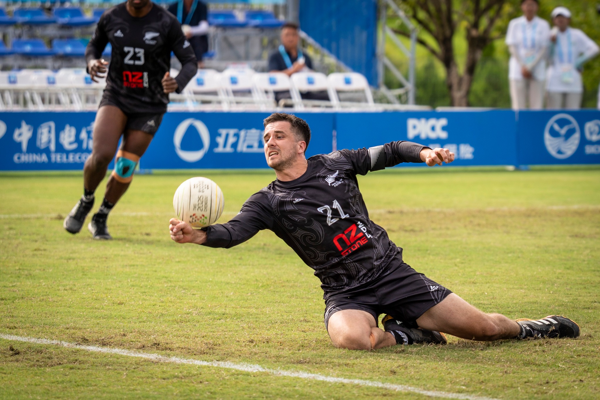 New Zealand captain and under-18 coach Samuel Kempf pulls off an impressive dive while competing at the World Games in China last year. New Zealand captain and under-18 coach Samuel Kempf pulls off an impressive dive while competing at the World Games in China last year.